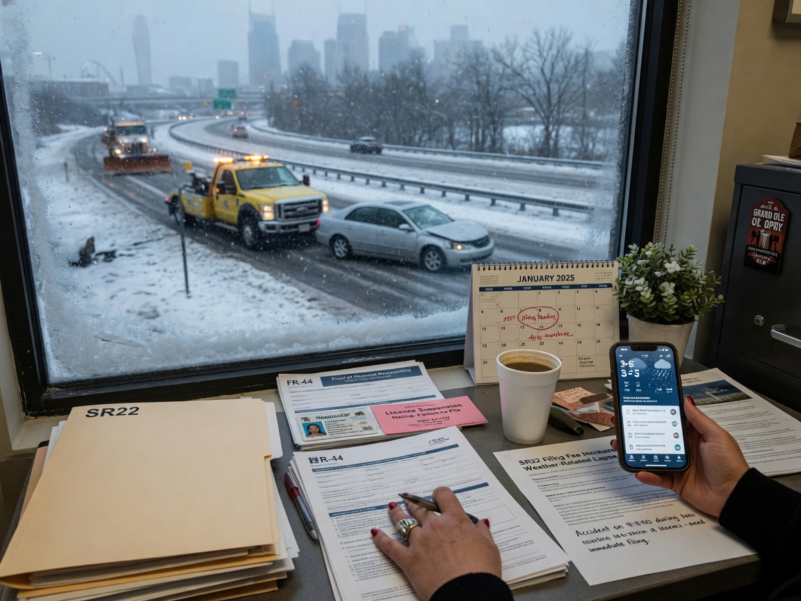 How Nashville Winter Weather Affects SR22 Filing Needs